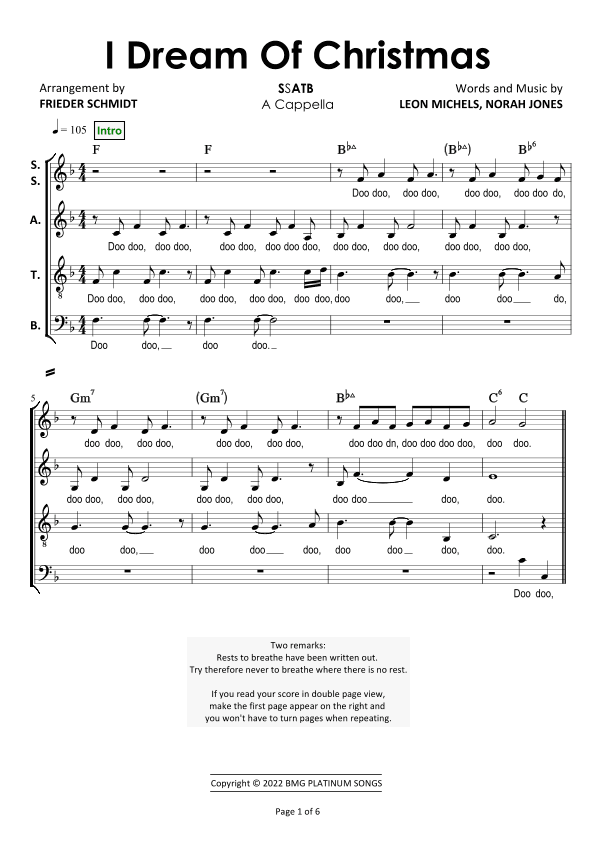I Dream Of Christmas (arr. Frieder Schmidt)