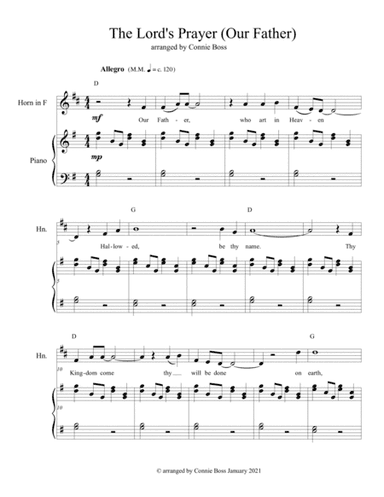 The Lord's Prayer (Our Father) - French Horn & Piano (arr. Connie Boss)