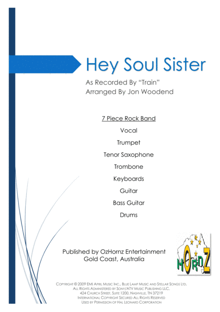 Hey, Soul Sister (arr. Jon Woodend)