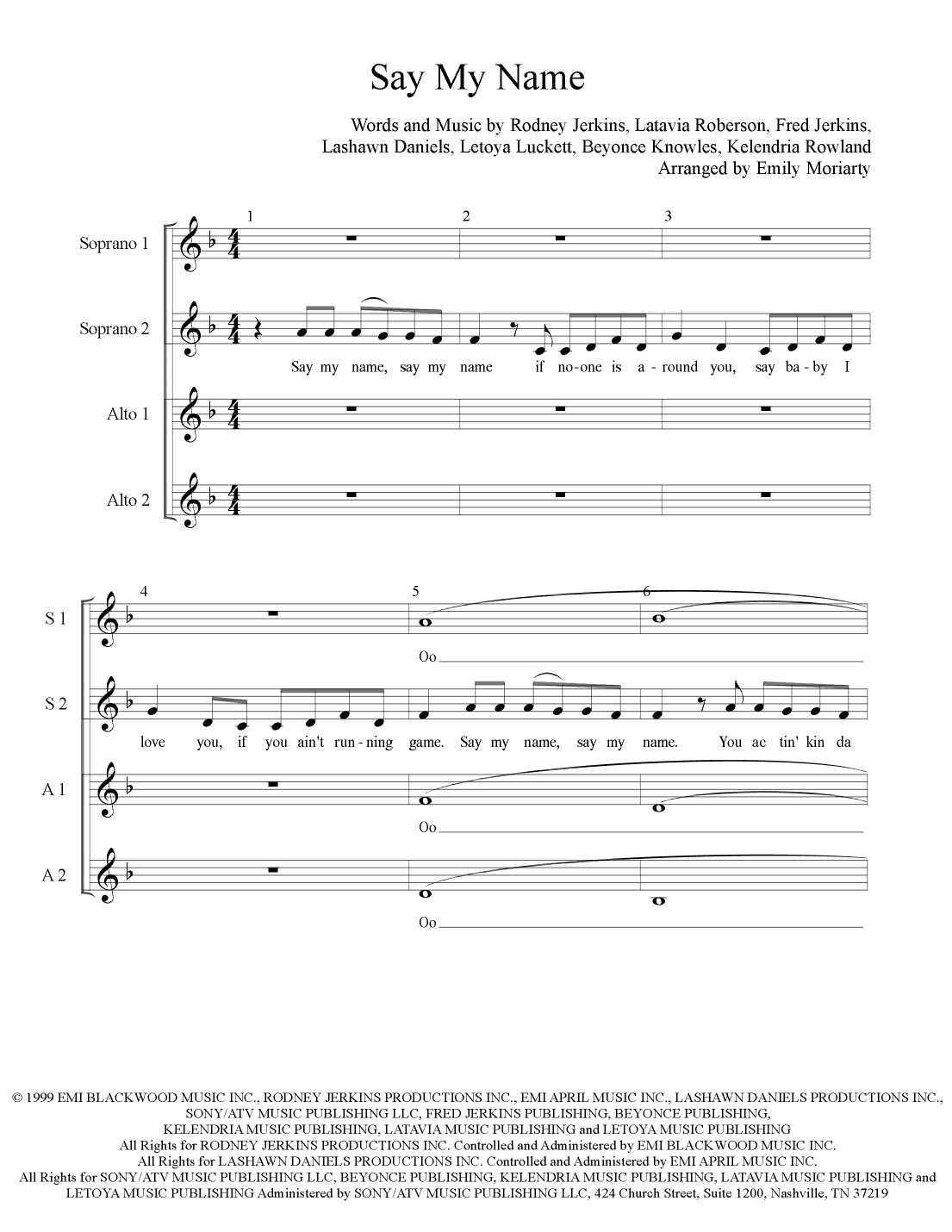 Say My Name (arr. Emily Maree Moriarty)
