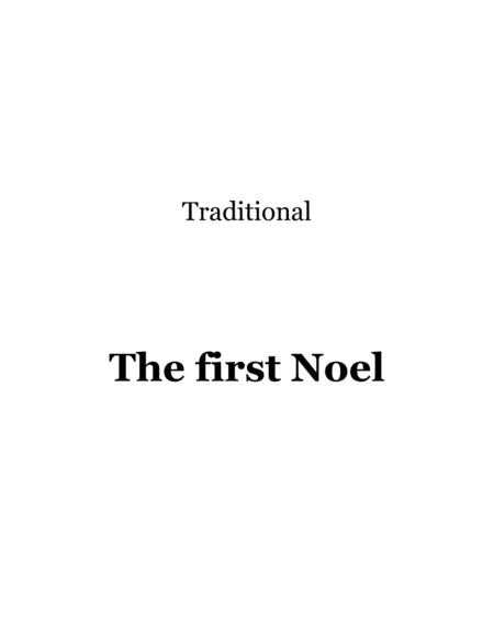 The First Noel (arr. Mike Porcel)