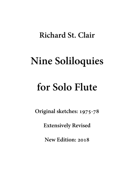 Nine Soliloquies for Solo Flute