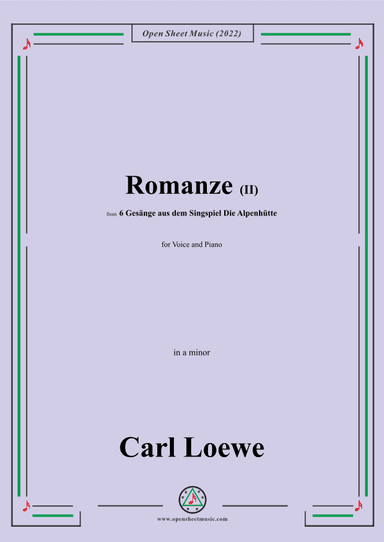 Loewe-Romanze(II),in a minor,for Voice and Piano (arr. OSM Press)