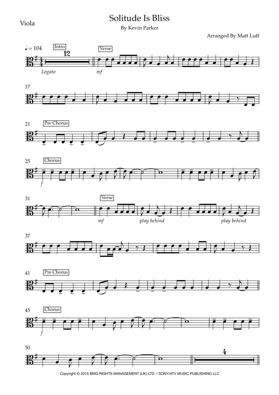 Solitude Is Bliss (arr. Matt Luff)