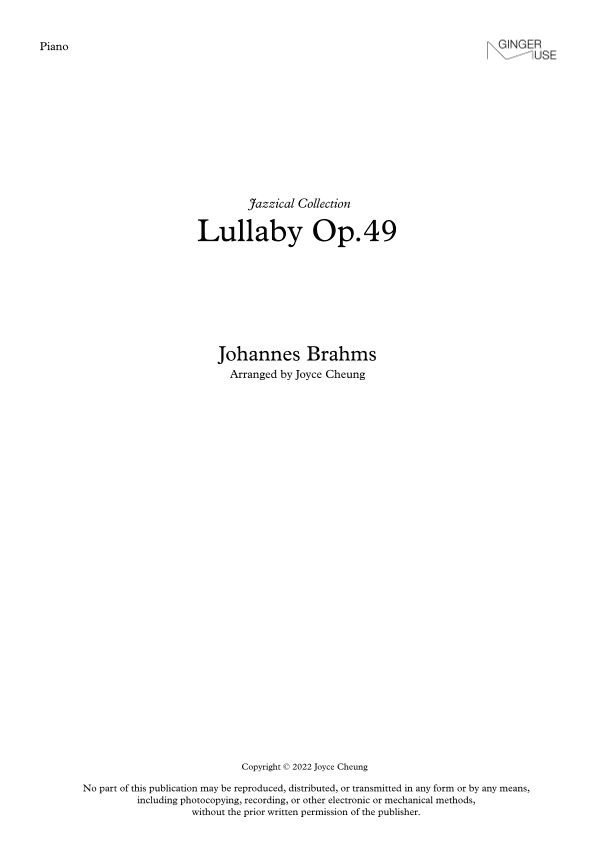 Lullaby Op. 49 from Jazzical Collection (arr. Joyce Cheung)