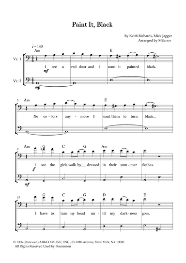 Paint It, Black (arr. Milanov)