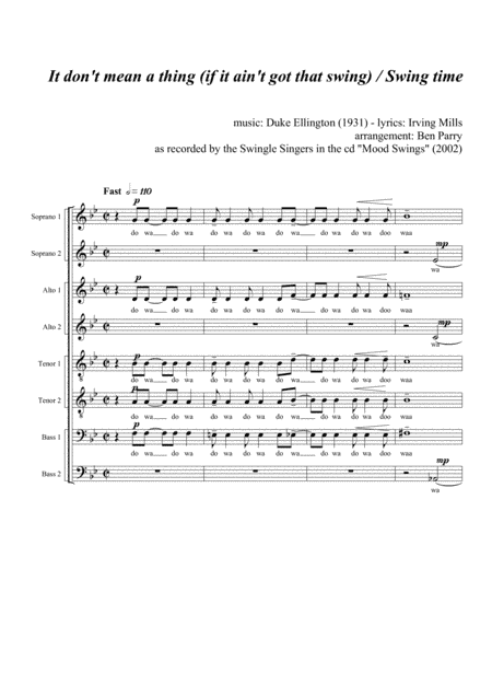 It Don't Mean A Thing (if It Ain't Got That Swing) (arr. Ben Parry)