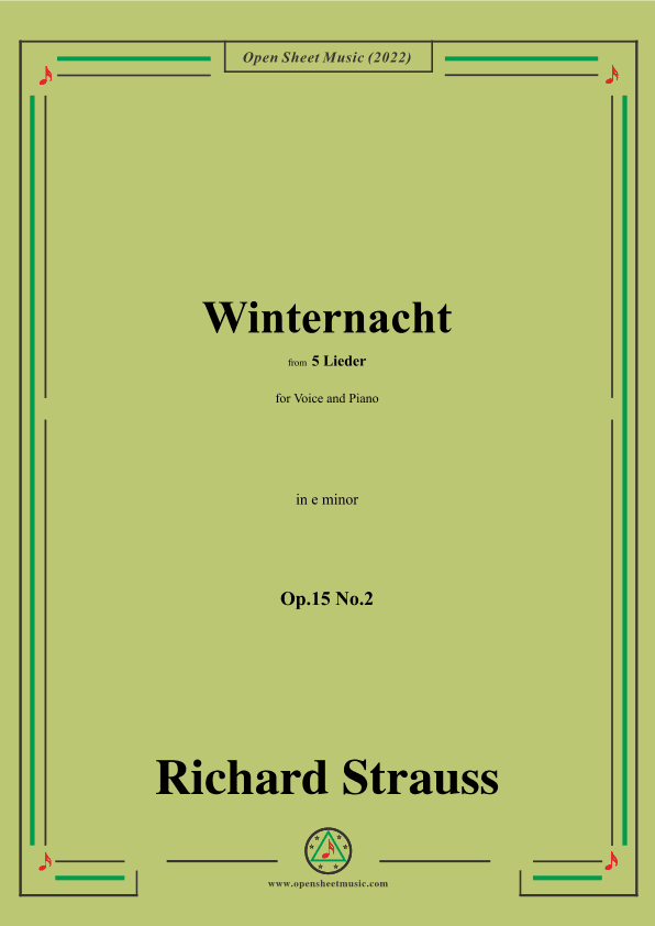 Richard Strauss-Winternacht,in e minor,Op.15 No.2 (arr. OSM Press)