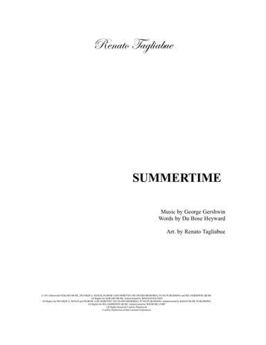 Summertime (arr. Renato Tagliabue)