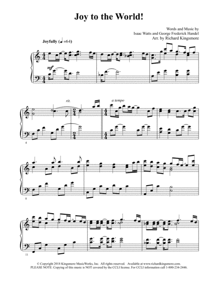 Joy to the World (arr. Richard Kingsmore)