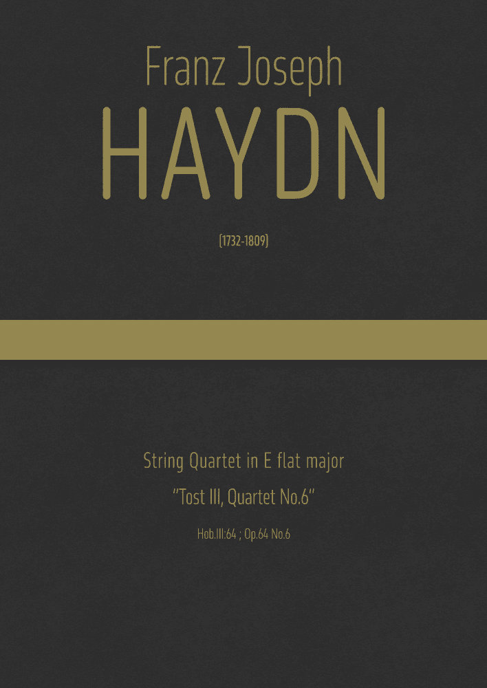 Haydn - String Quartet in E flat major, Hob.III:64 ; Op.64 No.6 "Tost III, Quartet No.6" (arr. J.G. Cucó Barber)