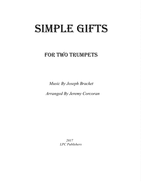 Simple Gifts for Two Trumpets (arr. Jeremy Corcoran)