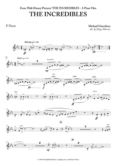 The Incredibles (main Theme) (arr. Diego Marani)