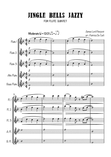 Jingle Bells Jazzy (for Flute Quintet) (arr. Cadenza)