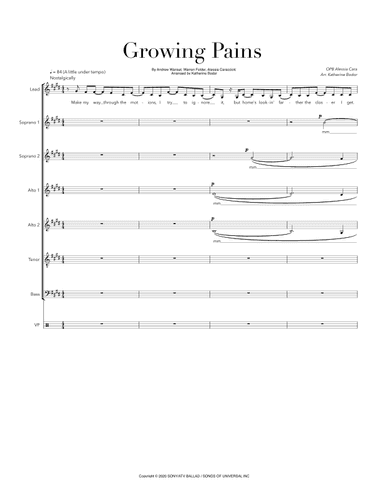 Growing Pains (reprise) (arr. Katherine Bodor)