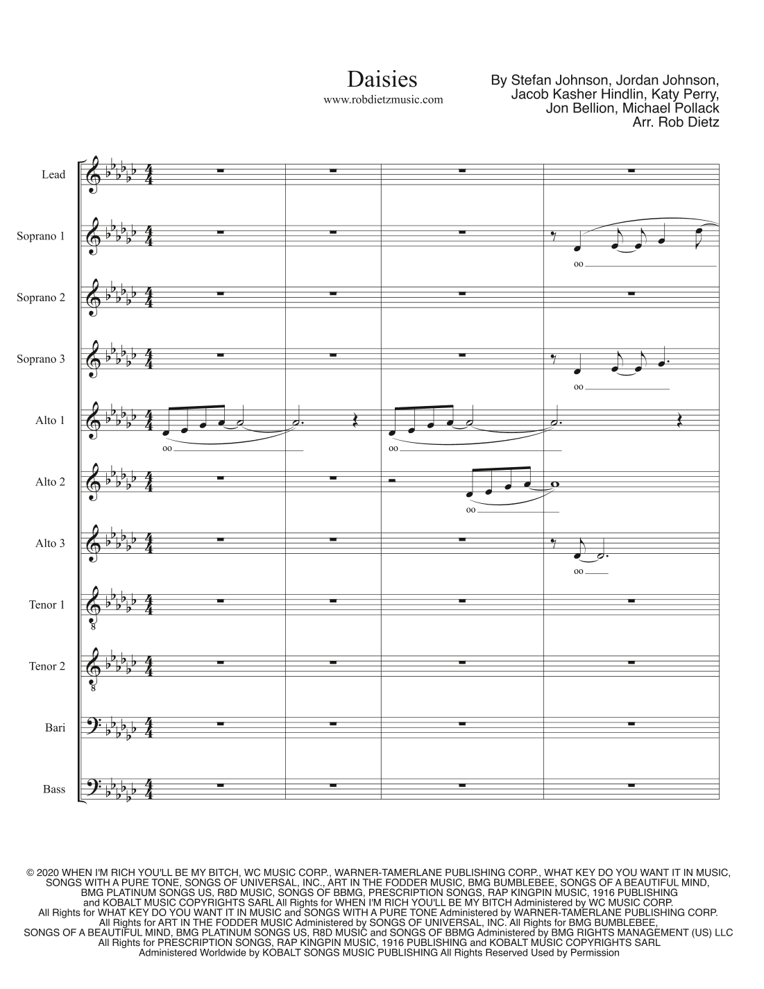 Daisies (arr. Rob Dietz)
