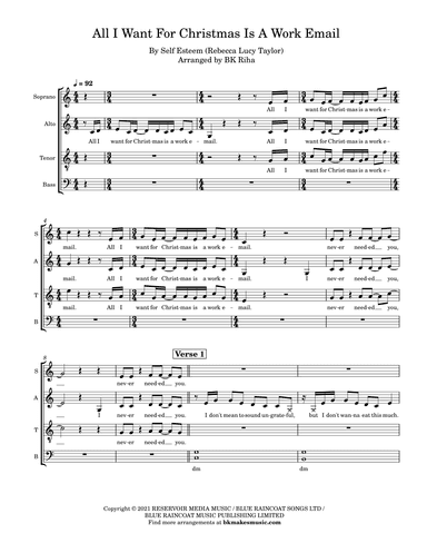 All I Want For Christmas Is A Work Email (arr. BK Riha)