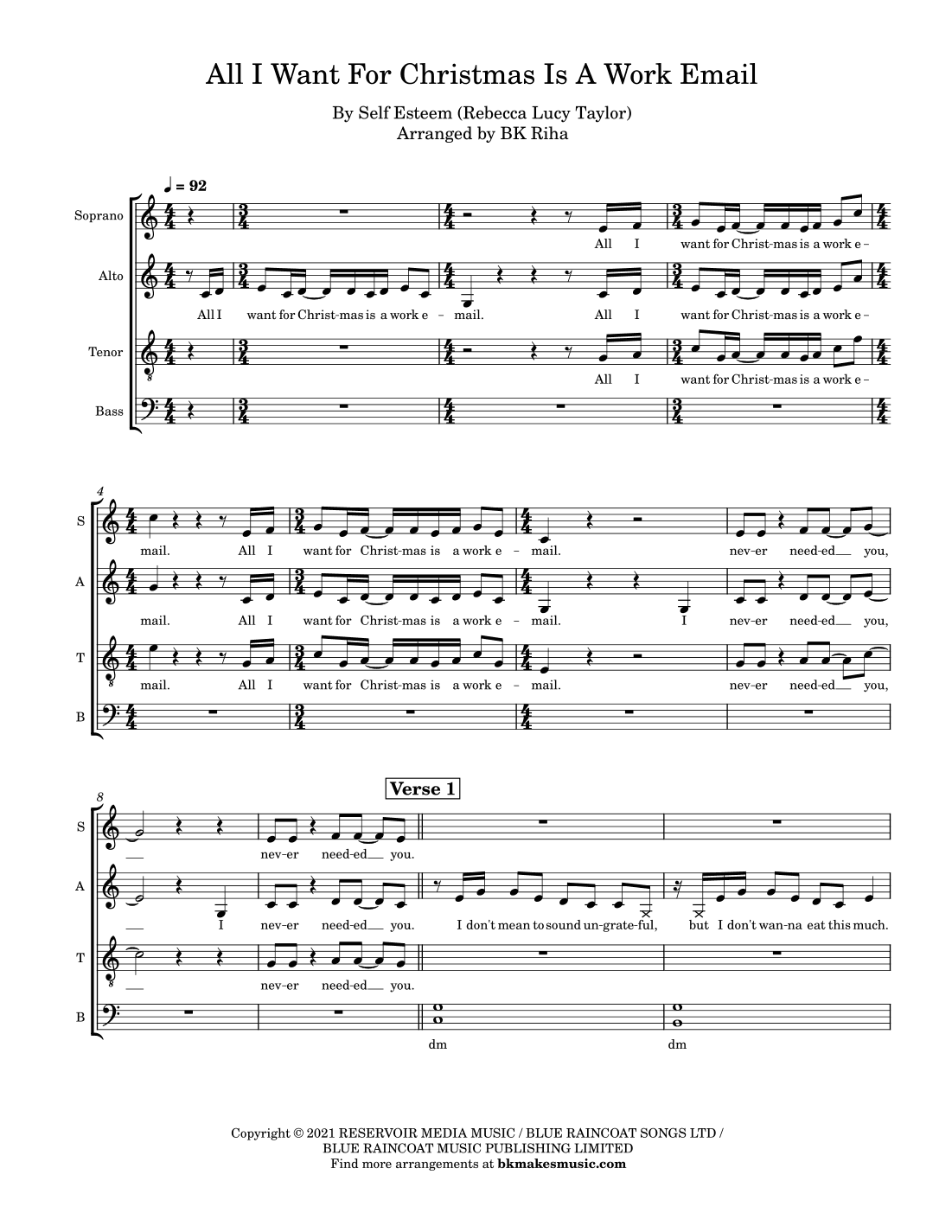 All I Want For Christmas Is A Work Email (arr. BK Riha)
