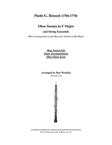 Oboe Sonata in F Major (arr. Don Werdick (1946 - ))