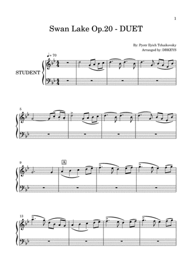 Swan Lake Op.20 - STUDENT PART (arr. DBKEYS)