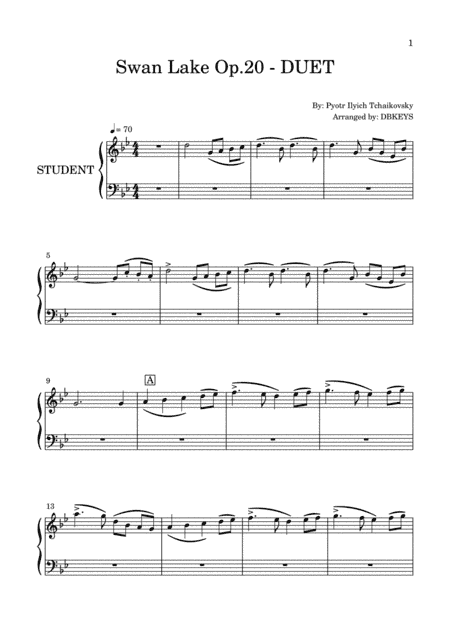 Swan Lake Op.20 - STUDENT PART (arr. DBKEYS)