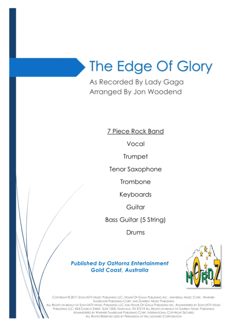 The Edge Of Glory (arr. Jon Woodend)