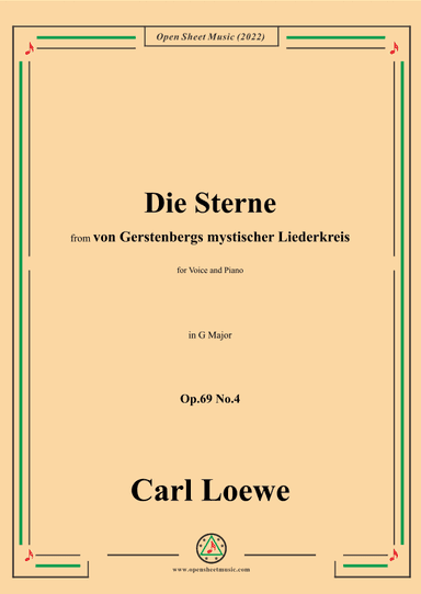 Loewe-Die Sterne,Op.69 No.4,in G Major (arr. OSM Press)