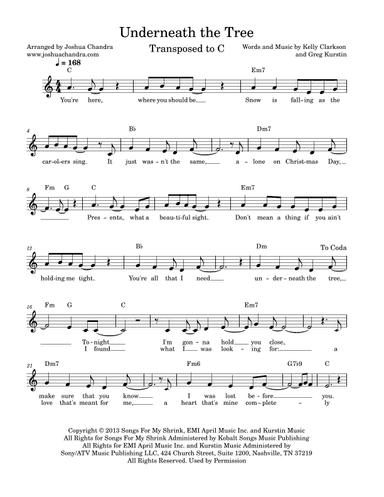 Underneath The Tree (arr. Joshua Chandra)