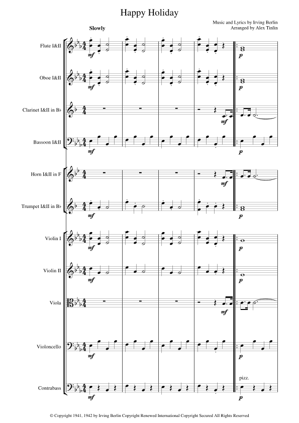 Happy Holiday (arr. Alex Tinlin)