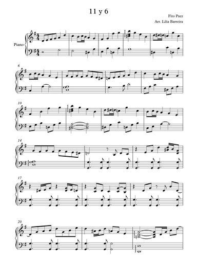 11 y 6 - Fito Paez Piano