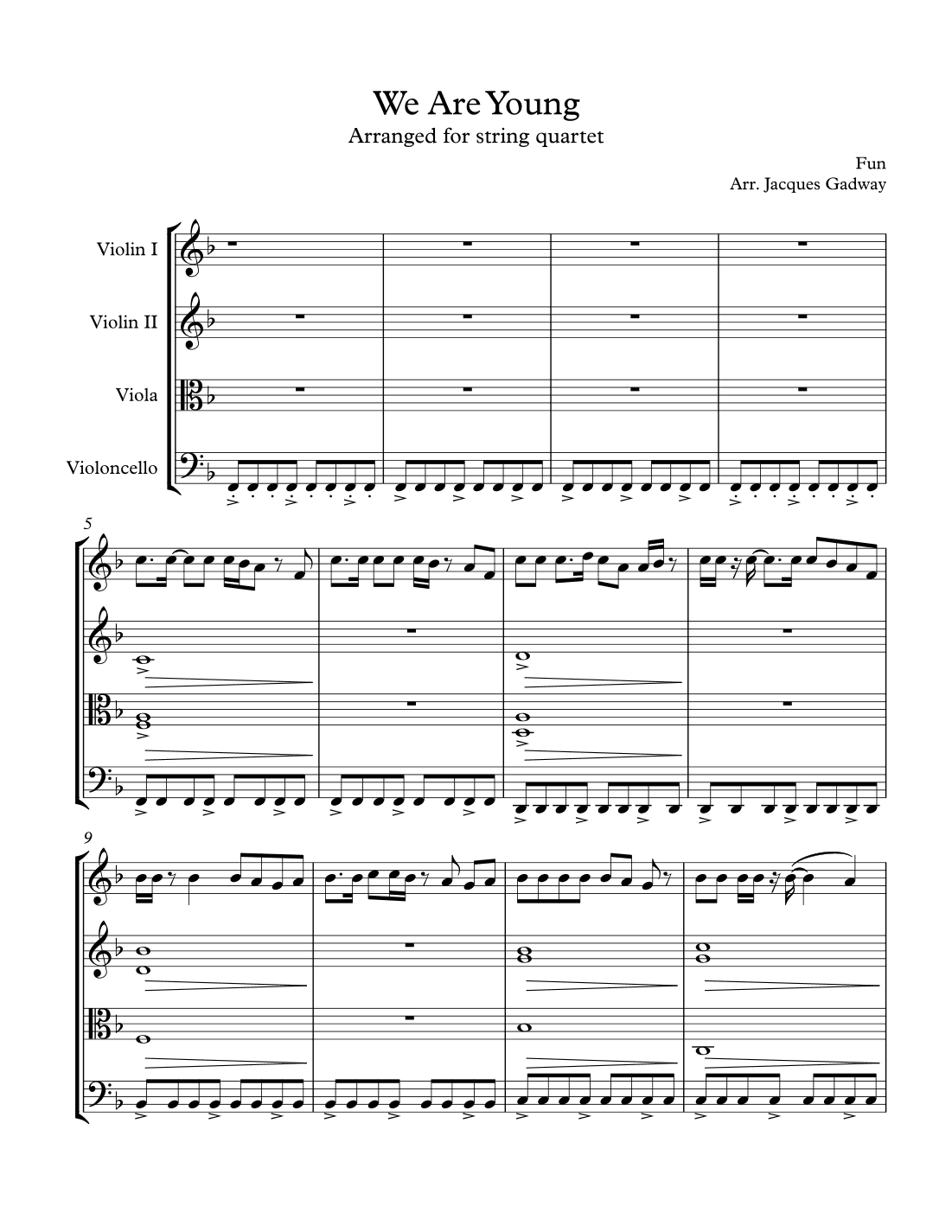 We Are Young (arr. Jacques Gadway)