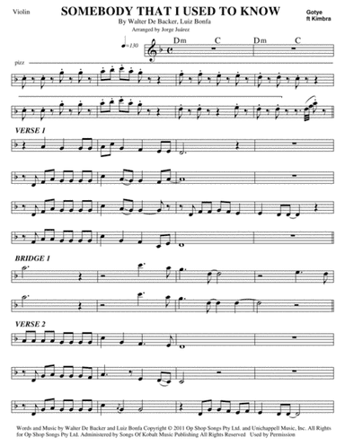 Somebody That I Used To Know (arr. Jorge Juárez)