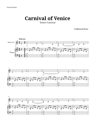 Carnival of Venice for French Horn and Piano (arr. Langanho)