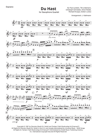 Du Hast (arr. J. Kathmann)