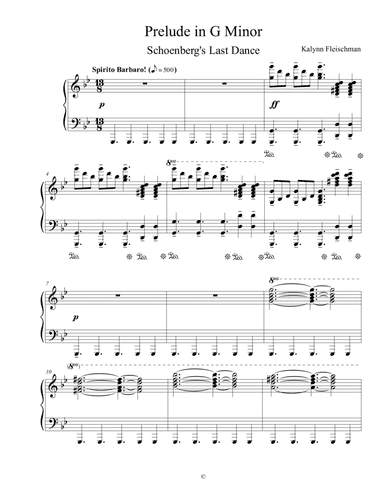 Prelude in G Minor: Schoenberg's Last Dance