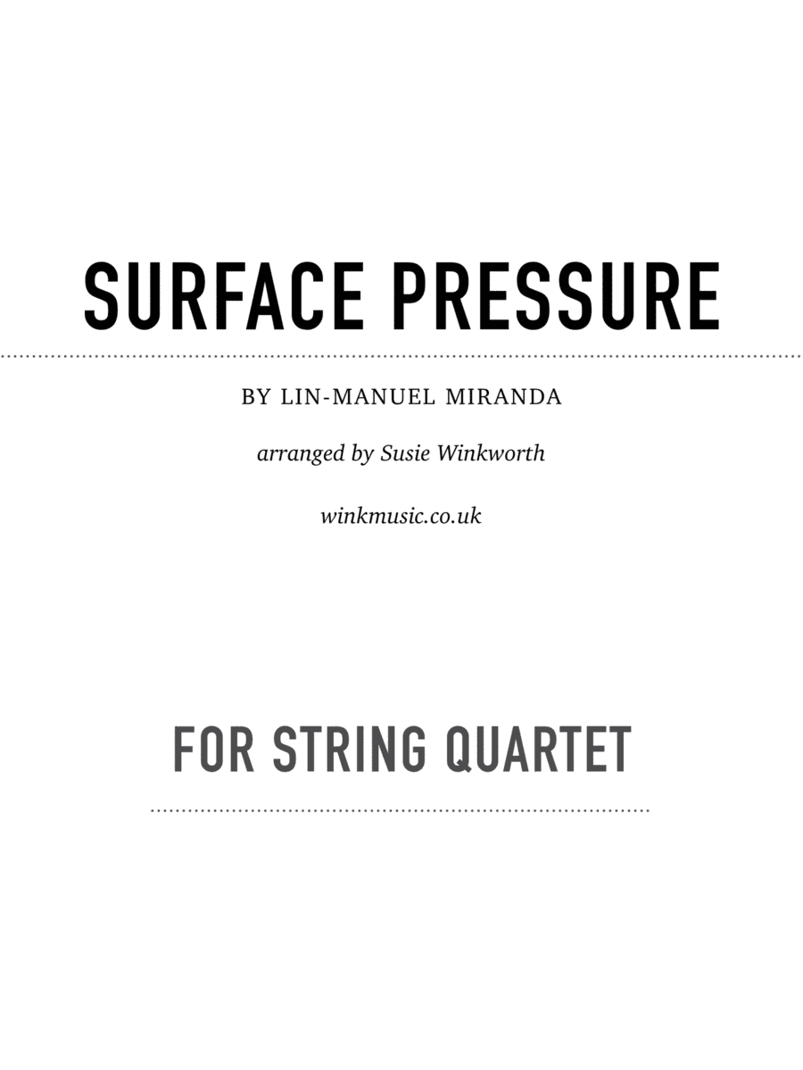 Surface Pressure (arr. Susie Winkworth winkmusic.co.uk)
