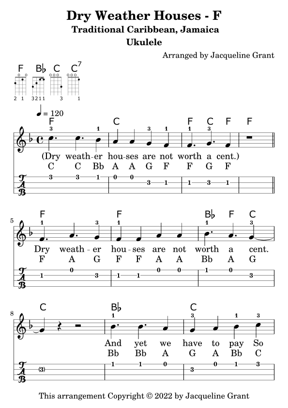 Dry Weather Houses (arr. Jacqueline Grant)