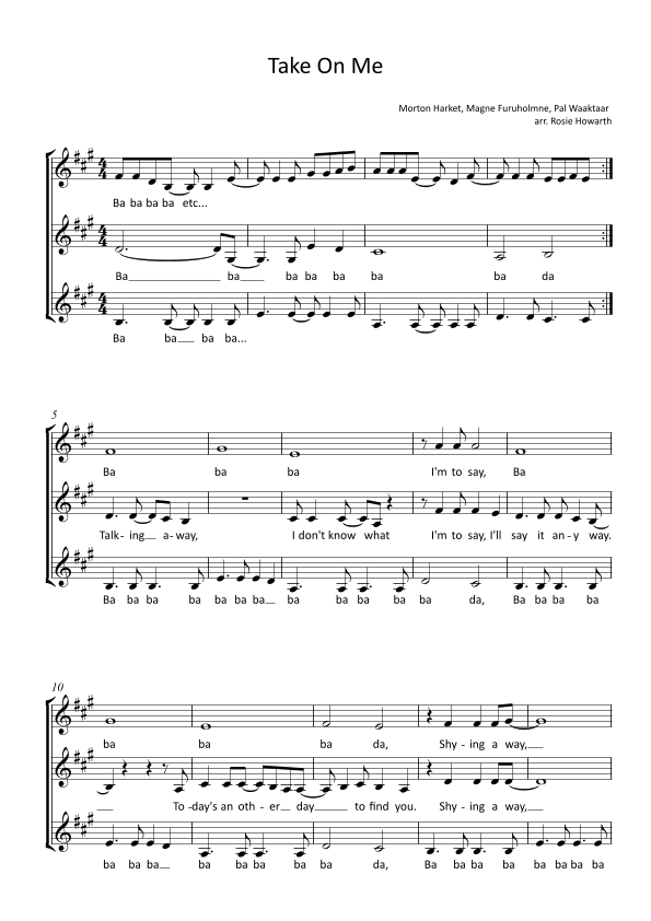 Take On Me (arr. Rosie Howarth)