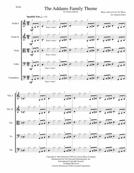 The Addams Family Theme (arr. Samuel Stokes)