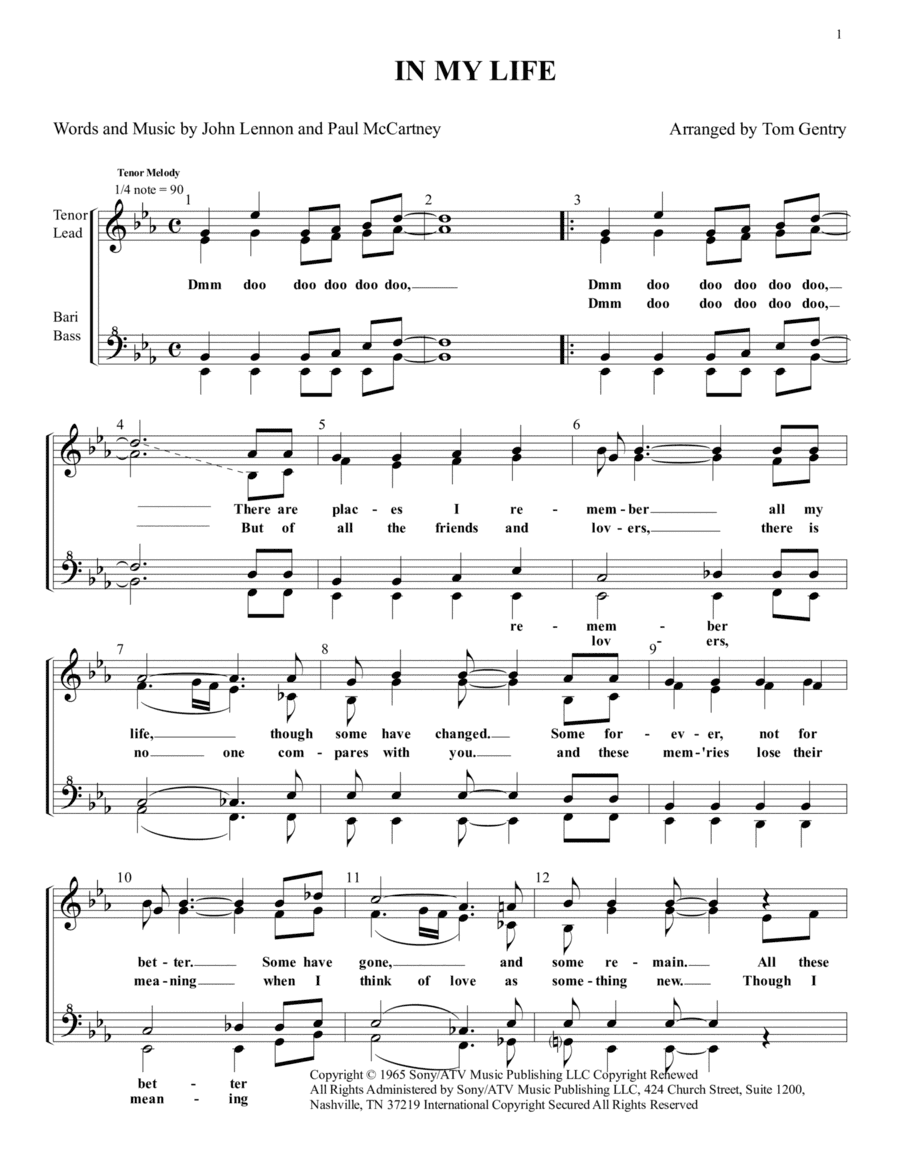 In My Life (arr. Tom Gentry)
