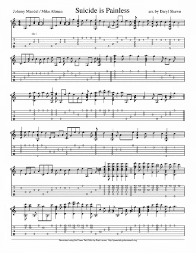 Song From M*a*s*h (suicide Is Painless) (arr. Daryl Shawn)