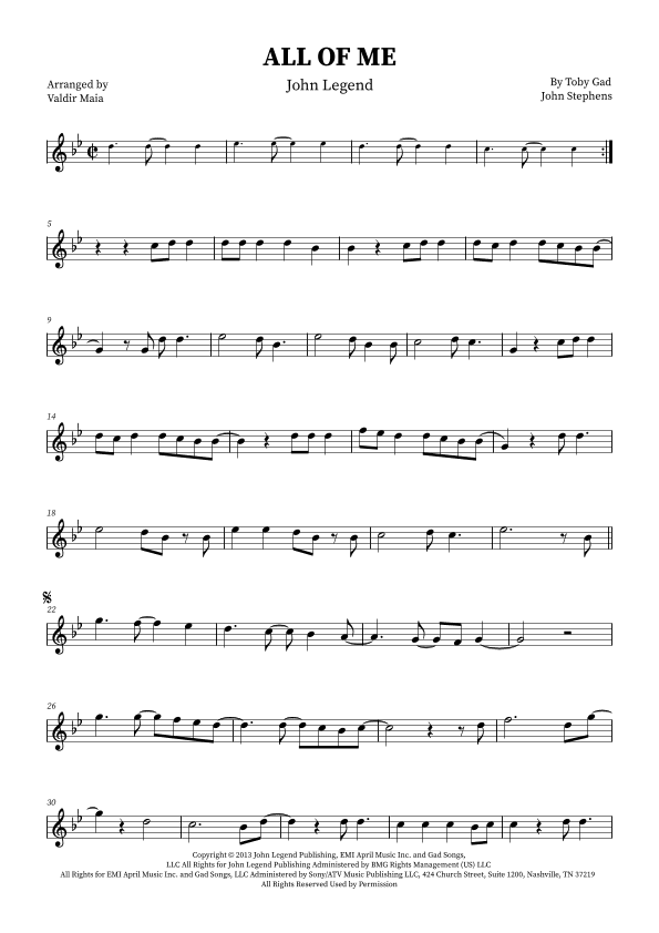 All Of Me (arr. Valdir Maia)