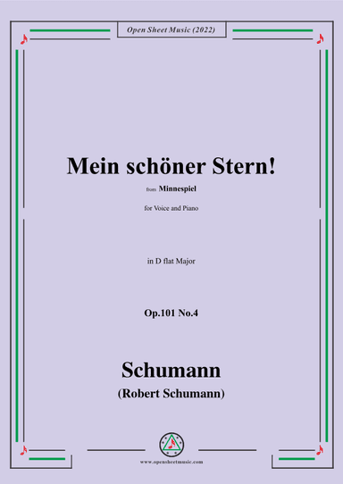 Schumann-Mein schoner Stern!,Op.101 No.4,in D flat Major (arr. OSM Press)