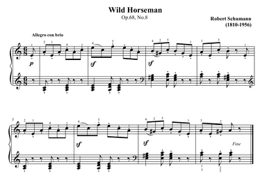 Schumann Wild Horseman Op.68 No.8 (arr. Ben Choupak)