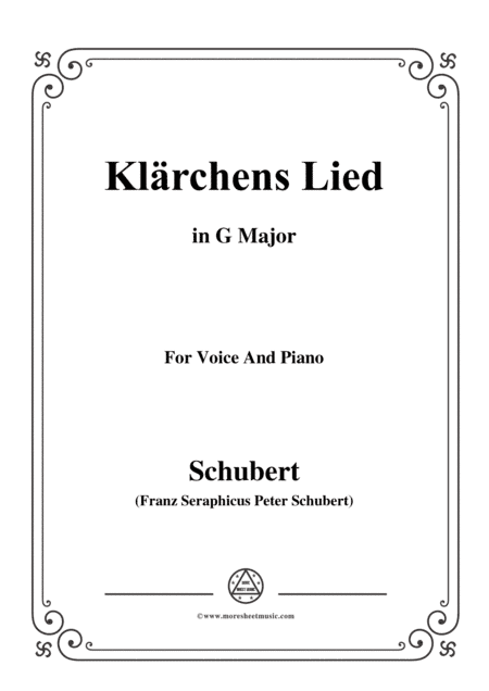 Schubert-Klärchens Lied,Love,D.210,in G Major,for Voice&Piano (arr. MSM)