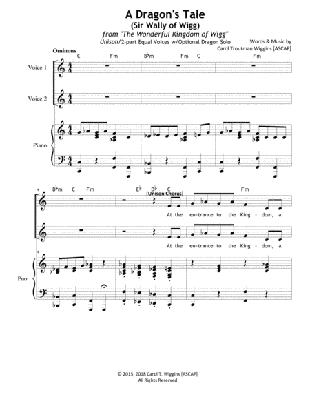 A Dragon's Tale (Sir Wally of Wigg) (Unison/2-Part)