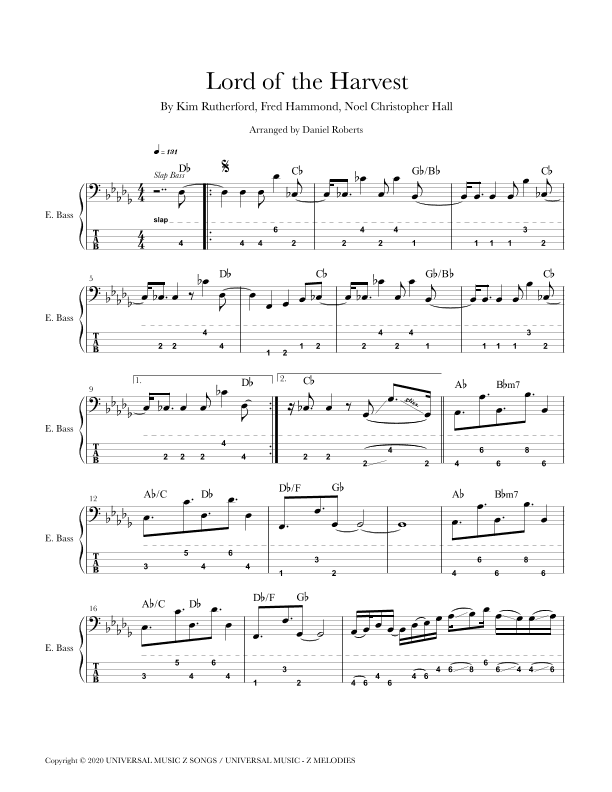 Lord Of The Harvest (arr. Daniel Roberts)