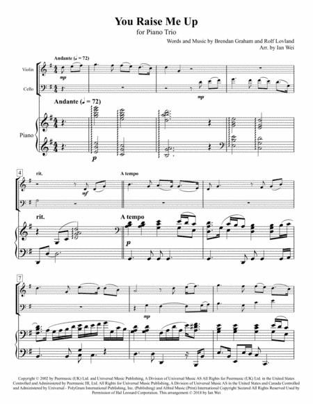 You Raise Me Up (arr. Ian Wei)