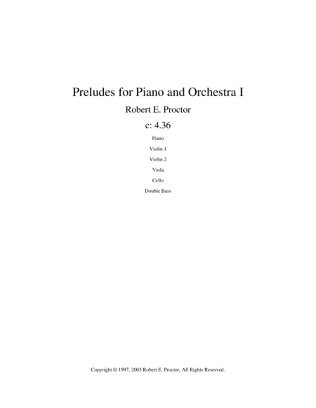 Preludes for Piano and Orchestra I