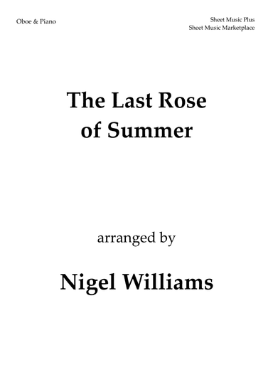 The Last Rose of Summer, Oboe and Piano (arr. Nigel Williams)